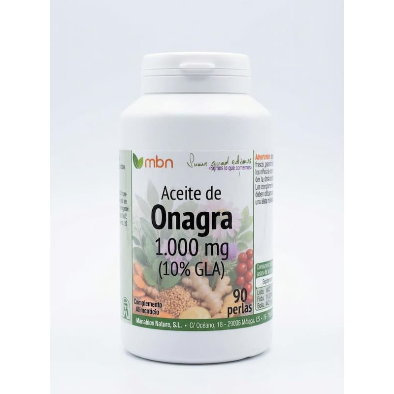 Aceite de Onagra 1000 mg - Manabios -  90 perlas