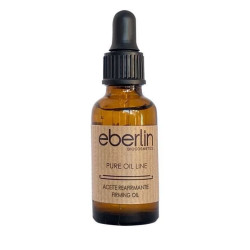 Aceite corporal reafirmante Aceite Reafirmante Eberlin en botella ámbar con gotero.