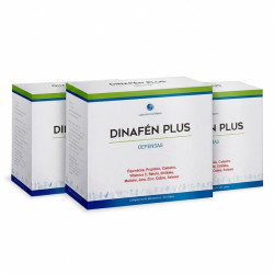 Dinafén Plus Defensas: pack 3 cajas con 20 viales cada una, suplemento alimenticio para fortalecimiento.
