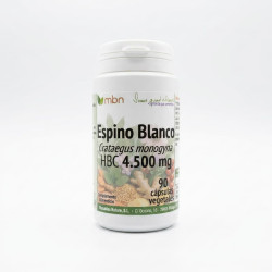 Espino Blanco 4.500 mg en envase con 90 cápsulas vegetales, suplemento herbario de Manabios.